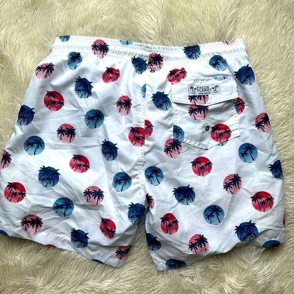 NWT Free Planet Palm Tree Swim Trunks Shorts Size Large - Picture 5 of 6